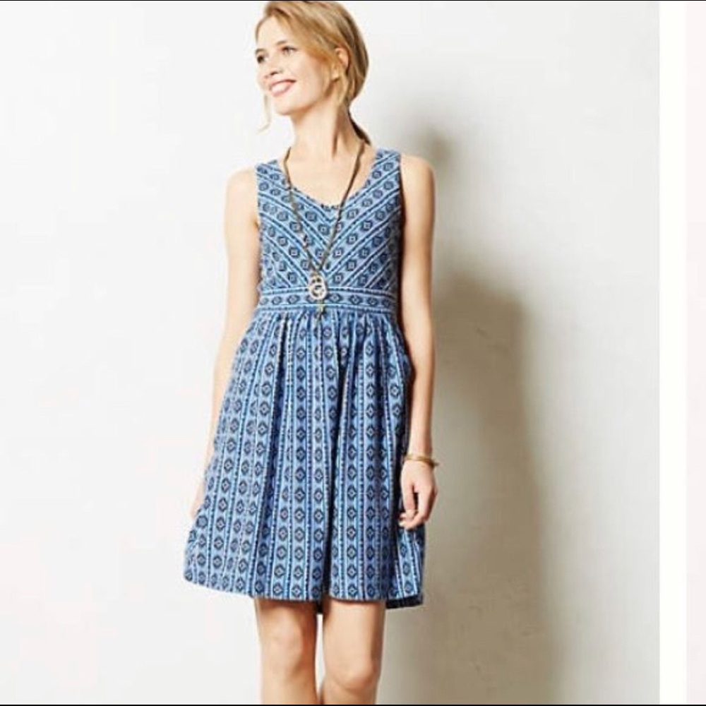 Anthropologie Maeve Lazuli Tribal Print Dress